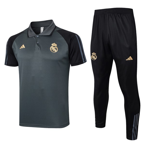 Polo Real Madrid Komplett Set 2024-25 Grau